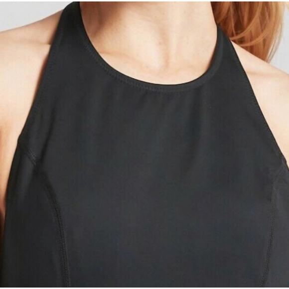 Athleta Black Offshore Paddle One-Piece High Neck Halter Swimsuit Medium - Picture 3 of 15